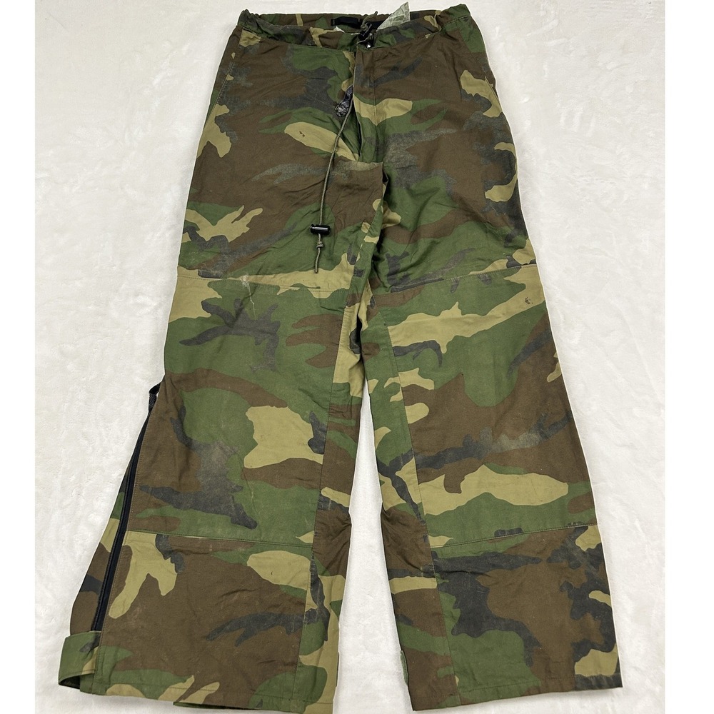 US Military Trousers Mens Small Regular Green Woodland Camo ECWCS Cold Weather